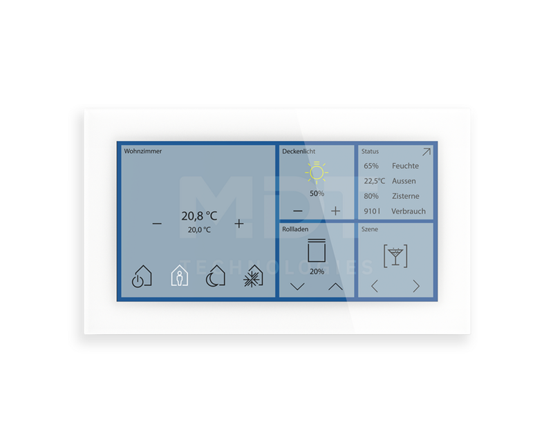 KNX Glass Touch Smart 6 inch, KNX Secure, white, Ref. BE-GTS06TW.01S