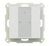 KNX push button 2 rockers, with status LED, serie SERIE 55, white glossy , Ref. BE-TA55P2.G1