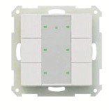 KNX push button 6 rockers, with status LED, serie SERIE 55, white glossy , Ref. BE-TA55P6.G1