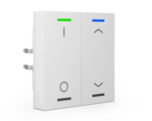 KNX push button 2 rockers, with status LED, serie LITE 55, white glossy , Ref. BE-TAL5502.D1