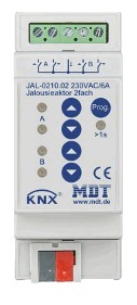 KNX shutter actuator, 2 channel shutter, 230VAC, 8A, 300W, DIN rail, Ref. JAL-0210.02