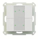 KNX RF push button 4 rockers, with status LED, serie SERIE 55, white glossy , Ref. RF-TA55A4.01