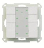 KNX RF push button 8 rockers, with status LED, serie SERIE 55, white glossy , Ref. RF-TA55A8.01