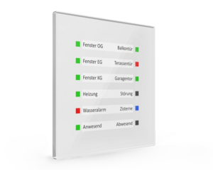KNX info panel, with display / with LED, glass white, Ref. SCN-GLED1W.01
