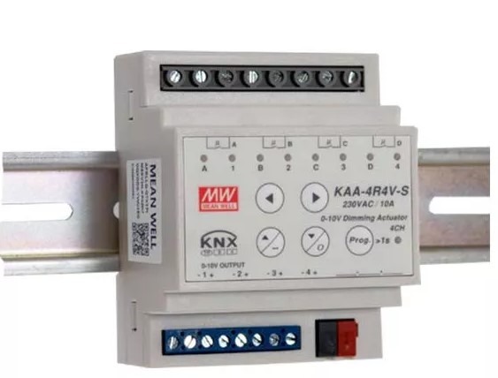 4 CHANNELS KNX ACTUATOR 1-10V Secure, Ref. KAA-4R4V-10S