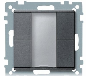 Push-button, 2-gang plus, System M, anthracite, Ref. 627614