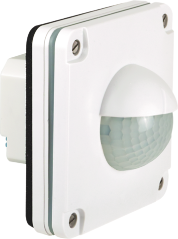 KNX detector movement / presence, 3,51E+12, 3 PIR sensors, with brightness sensor, constant light regulation, wall 1-3m / 1.1m / 2.2m, 9m detection range, outdoor, flush mount, white, Ref. 25241