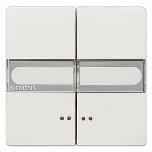DELTA style, platinum metallic Rocker switch with window, with label for series/double two-way switch for pushbutton 2-fold Mid-position for double pushbutton, 68x 68 mm