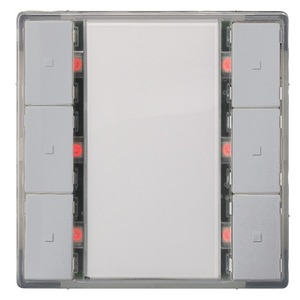GAMMA instabus Pushbutton 3-fold, with LED UP 223/3 DELTA i-system aluminum-metallic