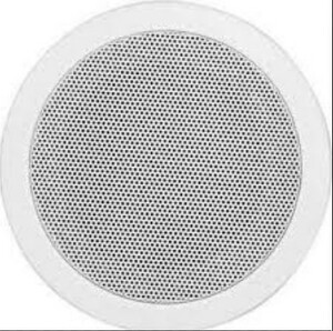 Small ceiling speaker, made of plactic, 6W, 8 ohms, low impedance.
